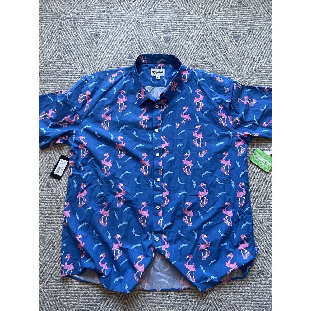 Tipsy Elves Short Sleeve Button Shirt‎ - Blue/Pink - Boards of Paradise-4XL NWT